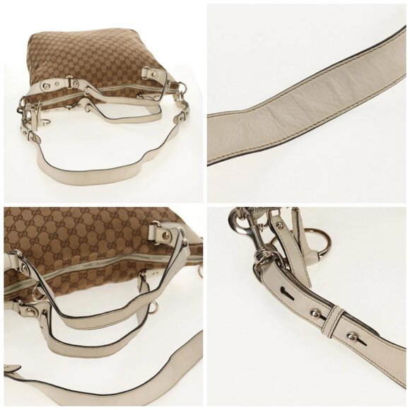 GUCCI GG Canvas Horsebit Tote Bag 2way Beige Gold 232949 Auth 146265 - Picture 16 of 16